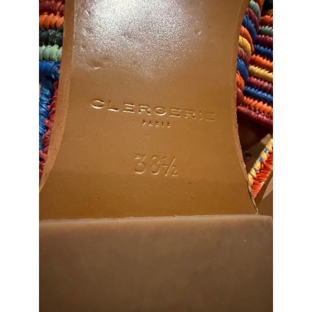 NWOT Clergerie Ineni Raffia Slides in Rainbow Women’s Sz. 38.5 (US 8) - Picture 4 of 7